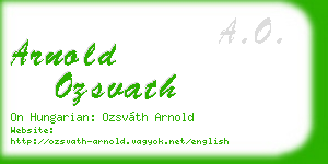 arnold ozsvath business card